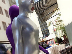 With Spandex Catsuit In A Cafг© - Watch4Fetish