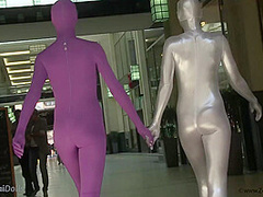 With Spandex Catsuit In A Cafг© - Watch4Fetish