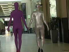 With Spandex Catsuit In A Cafг© - Watch4Fetish