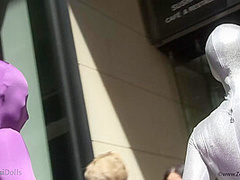 With Spandex Catsuit In A Cafг© - Watch4Fetish