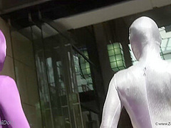 With Spandex Catsuit In A Cafг© - Watch4Fetish