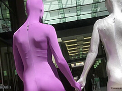 With Spandex Catsuit In A Cafг© - Watch4Fetish