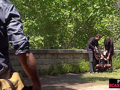 Throating teen in stockings n heels spanked in public ***