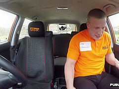 Busty MILF publicly fucked by car instructor outdoor