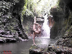 Flexible Beauty At The Waterfall - Watch4Fetish