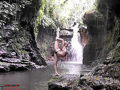 Flexible Beauty At The Waterfall - Watch4Fetish