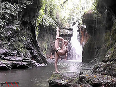 Flexible Beauty At The Waterfall - Watch4Fetish
