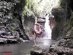 Flexible Beauty At The Waterfall - Watch4Fetish