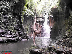 Flexible Beauty At The Waterfall - Watch4Fetish