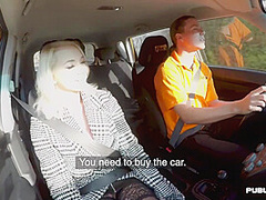 Teen in stockings enjoys public outdoor car sex by tutor