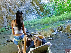 French Skinny Amateur Teen Get Anal Outdoor Sex