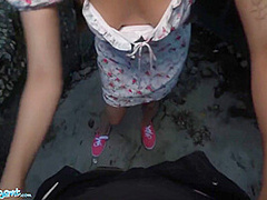 Skinny Latina With Small Tits Has Sex In Public