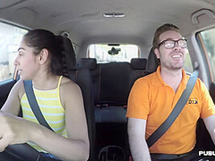Arab rimming n deepthroat babe car fucked by driving tutor