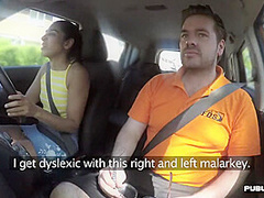 Arab rimming n deepthroat babe car fucked by driving tutor