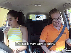 Arab rimming n deepthroat babe car fucked by driving tutor