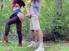Redhead Girl Loves Public Sex And Gives A Blowjob In Nature