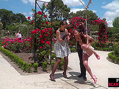 BDSM babe publicly whipped n humiliated by master n mistress