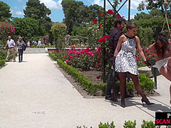 BDSM babe publicly whipped n humiliated by master n mistress