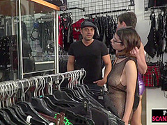 Useless babe humiliated in public by her lezdom lady