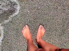 Hot Ass Blonde Double Squirt On Island Beach In Greece Larajuicy