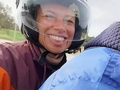 Blyde Spoiling Konny On The Cliffs Above The Sea Using An Anal Plug!