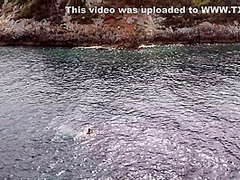 Blyde Spoiling Konny On The Cliffs Above The Sea Using An Anal Plug!