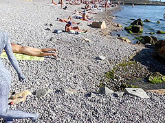 Flexi Zentai On The Beach - Watch4Fetish