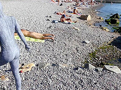 Flexi Zentai On The Beach - Watch4Fetish