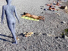 Flexi Zentai On The Beach - Watch4Fetish