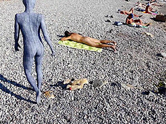 Flexi Zentai On The Beach - Watch4Fetish