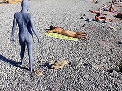 Flexi Zentai On The Beach - Watch4Fetish
