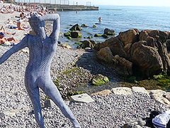 Flexi Zentai On The Beach - Watch4Fetish