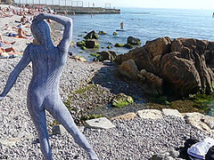 Flexi Zentai On The Beach - Watch4Fetish