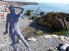 Flexi Zentai On The Beach - Watch4Fetish