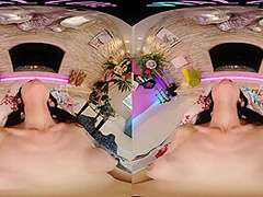 Big titty Asian hottie lets you watch her masturbate in VR