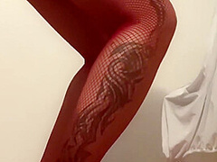 Upskirt ,red Pantyhose, High Heels 10 Min