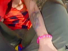 Scott Nails And Maddy May In Tattooed Brunette With Glasses Pleasuring Scott Outd