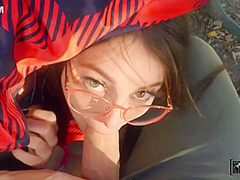 Scott Nails And Maddy May In Tattooed Brunette With Glasses Pleasuring Scott Outd