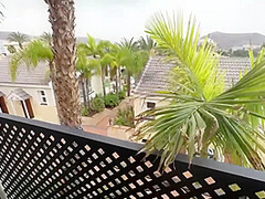 Balcony Porn On Vacation - Massive Facial On Sexy Cute German Girl