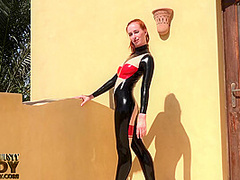 Flexible Contortion Bending Outdoor In Erotic Latex - Watch4Fetish