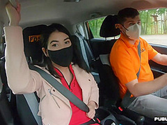 Perkyboobs babe fucked outdoor in car by driving instructor