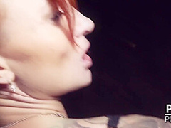 Berlin Banger And Kessie Shy - Redhead Banged Behind Billboard In The Middle Of Berlin! (english