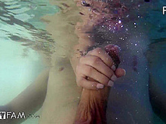 Horny Stepsis Gives Stepbro A Hot Tub Hand Job - SpyFam
