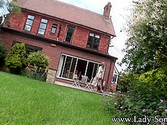 Lady Sonia In Golden Rain In The Summer