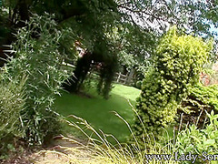 Lady Sonia In Golden Rain In The Summer