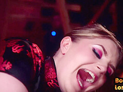 BDSM IR babes publicly spanked and ass fucked in group