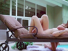 Anissa Kate And Audrey Royal In Two Passionate Euro Babes Licking Wildly By The Pool