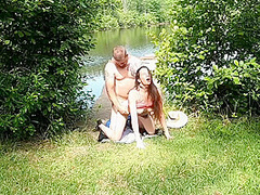 Fish Bank Skank, The Beginnings. Whore Fucks Fisherman And Drinks His Piss Outdoors In Public. Hot
