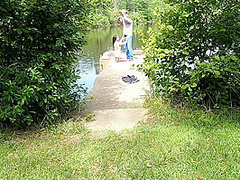 Fish Bank Skank, The Beginnings. Whore Fucks Fisherman And Drinks His Piss Outdoors In Public. Hot