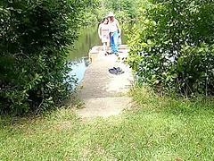 Fish Bank Skank, The Beginnings. Whore Fucks Fisherman And Drinks His Piss Outdoors In Public. Hot